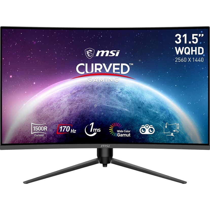 MSI G32CQ5P écran Gaming incurvé de 31,5 Pouces WQHD - Da… - 1