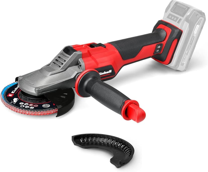 Einhell Professional Cordless Flat-Head Angle Grinder 18V Power X-Change, 125mm, Brushless, Soft Start, Speed Control, Quick Release, 33mm Cutting Depth, Without Battery TP-AG 18/125 F Li - 1