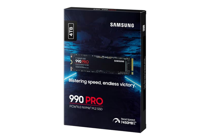 Samsung 990 PRO NVMe M.2 SSD, 4 TB, PCIe 4.0, 7,450 MB/s read, 6,900 MB/s write, Internal SSD, For gaming and video editing, MZ-V9P4T0BW - 8