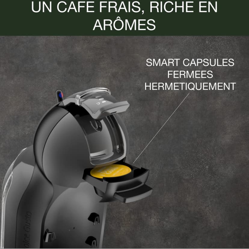 NESCAFÉ DOLCE GUSTO Mini Me Von Krups KP1238 Small Automatic Capsule Coffee Machine, Hot and Cold Drinks, 15 Bar Pressure, 0.8 Litre Water Tank, Eco Mode, Black/Anthracite, KP1238 - 4