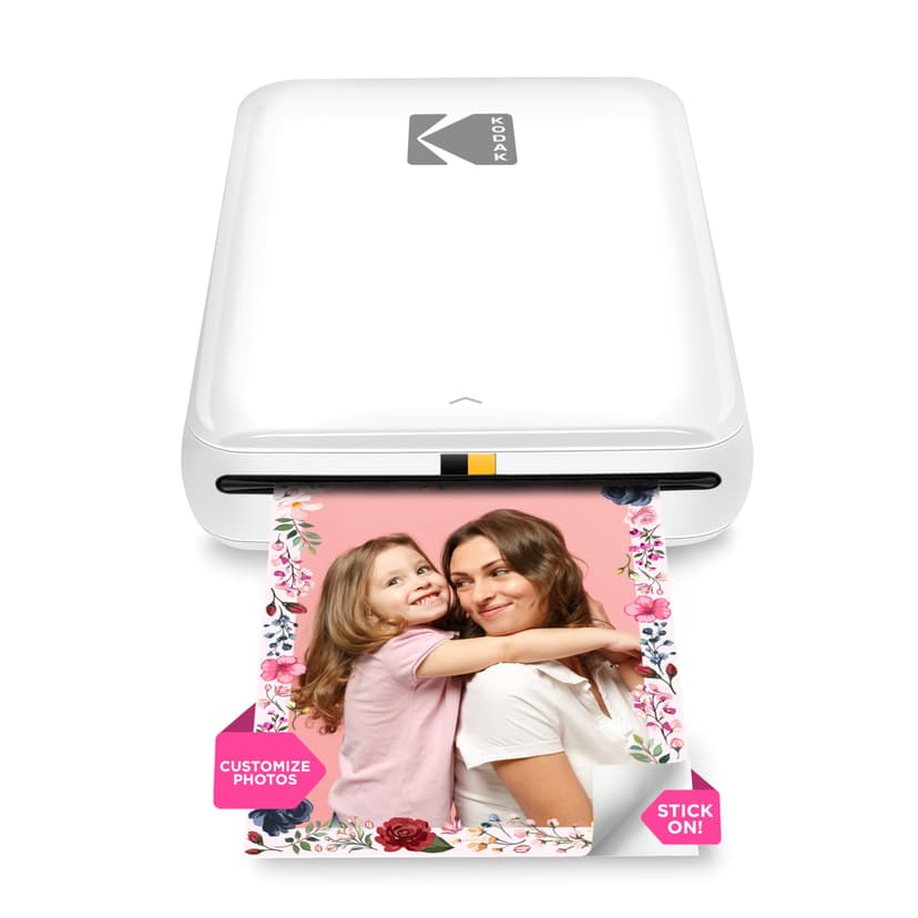 KODAK Step Instant Smartphone Photo Printer, Portable Mini Color Wireless Mobile Printer, Zink 2x3” (5.1x7.5 cm) Sticky-Back Photos, Bluetooth Compatible with iOS & Android Devices, Editing App, White - 1