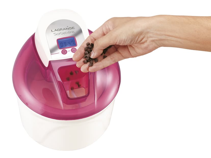 LAGRANGE 409001 Sorbetière 12 W Ecran LCD Cuve 1,5 L Framboise - 3