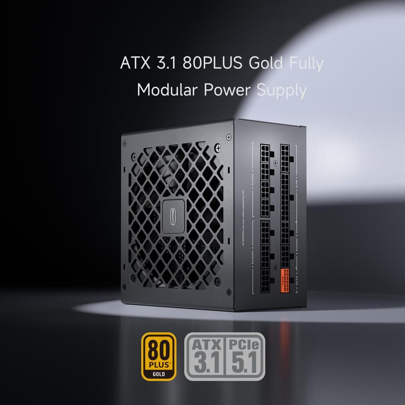 CPS KN650 Power Supply Fully Modular, 650W ATX 3.1, 80 Plus Gold Certified, PCIe 5.1 12V-2×6, Japanese Capacitors, Ultra-Flexible Cables, 5-Year Warranty - 2