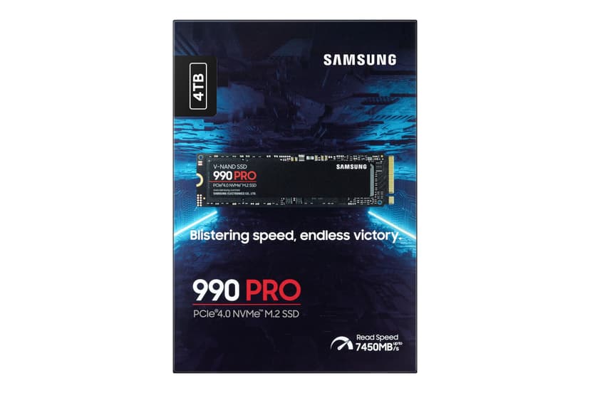 Samsung 990 PRO NVMe M.2 SSD, 4 TB, PCIe 4.0, 7,450 MB/s read, 6,900 MB/s write, Internal SSD, For gaming and video editing, MZ-V9P4T0BW - 6