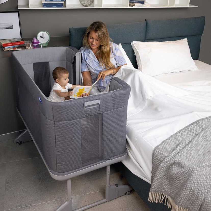 Chicco Next2Me Forever, Lit Bébé 3en1, Jusqu’à 4 Ans (22 Kg), Compatible avec Différents Lits, Berceau Bébé 3en1, Hauteur Réglable, Bonne Circulation de l'Air, 4 Roues, Matelas Inclus - 2