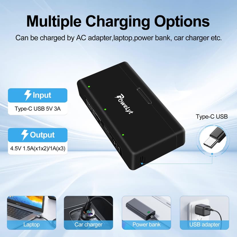 PoweLyt Osmo 360/Action 6/5 Pro/4/3 Battery 2 Packs 3.87V 2100mAh Osmo Action 5 Pro Batteries and 3 Channels Charging Station Compatible with DJI Osmo Action 6/Action 5 Pro/Action 4/Action 3,Osmo 360 - 4