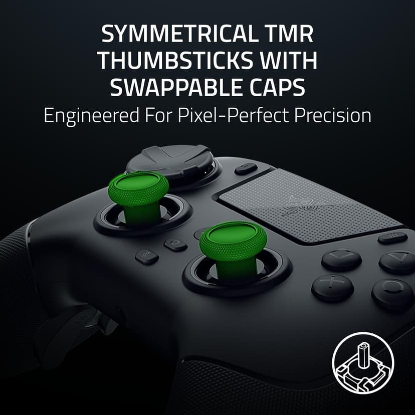 Razer Raiju V3 Pro - Wireless e-sports controller for PlayStation 5 & PC - 4 removable buttons & 2 claw grip bumpers - TMR analogue sticks - Pro HyperTrigger - Mecha-Tactile buttons | Black - 4