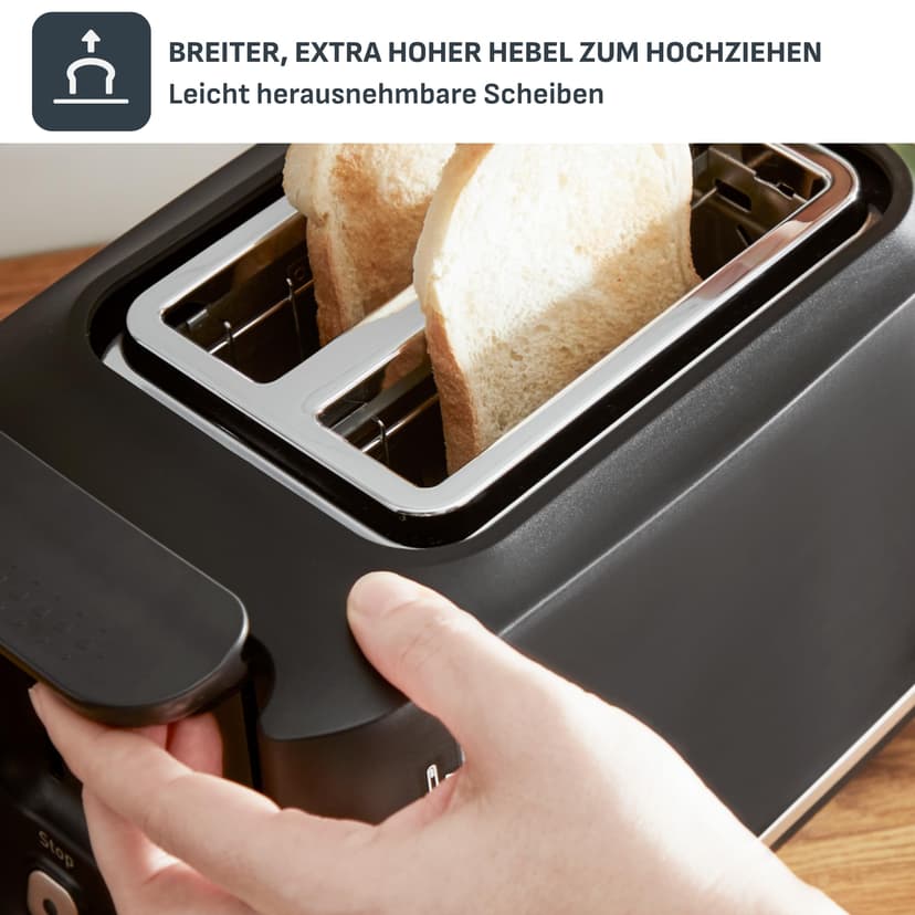 Tefal Includeo TT533811 Tostadora, 2 compartimentos, pinzas magnéticas, Tostador botones grandes, 7 niveles de tostado, bandeja recogemigas extraíble, palanca de extracción - 6