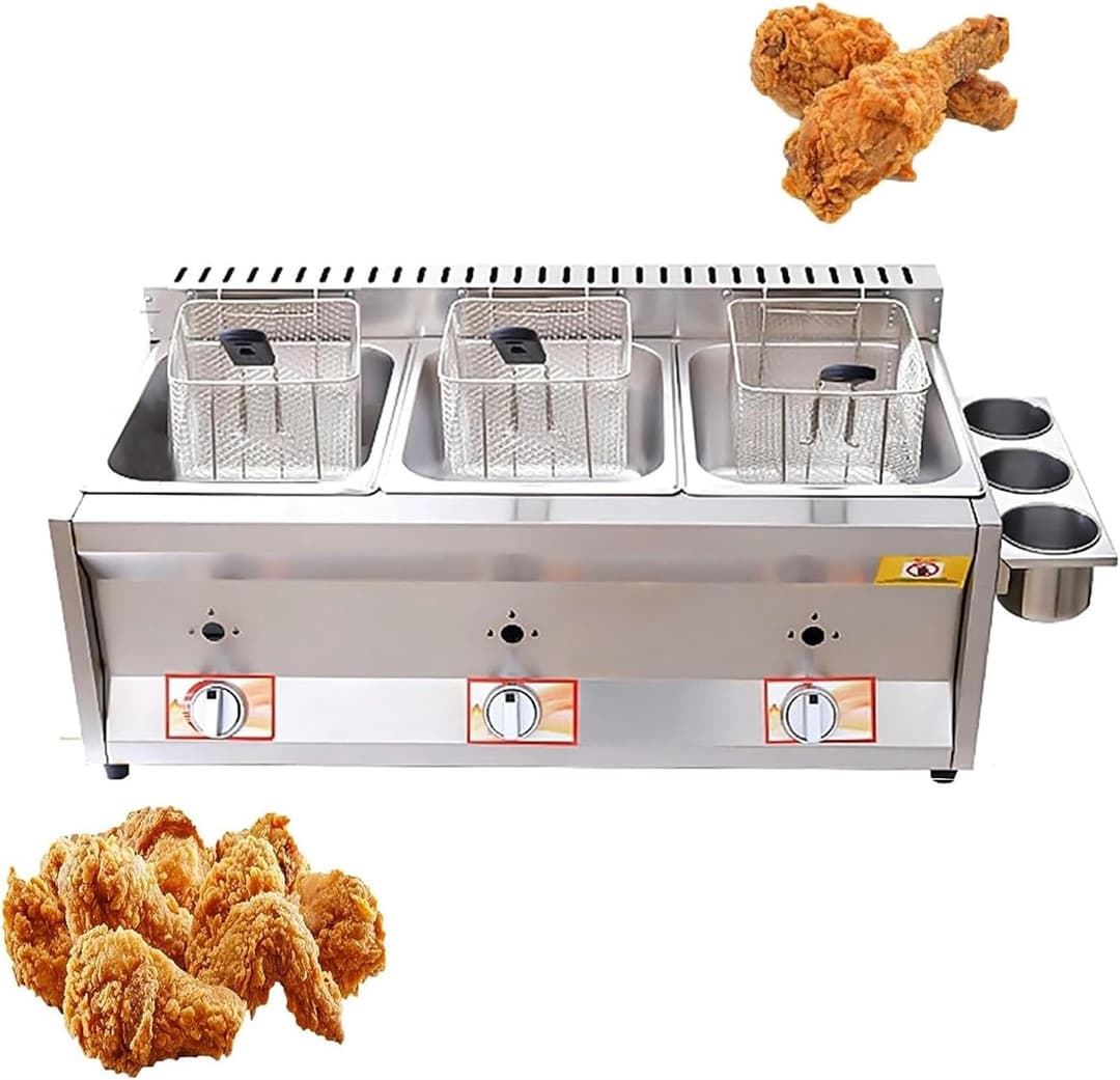 Friteuse à gaz commerciale de 30 L avec panier à frire po…
