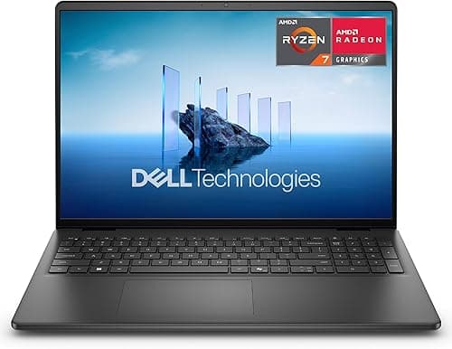 Dell 16 x DC16255 AMD Ryzen 7 250 16" 2K (1920x1200) Anti-Glare AMD Radeon 16GB DDR5 RAM 1TB SSD Windows 11 Home AZERTY Backlit Keyboard - Carbon Black