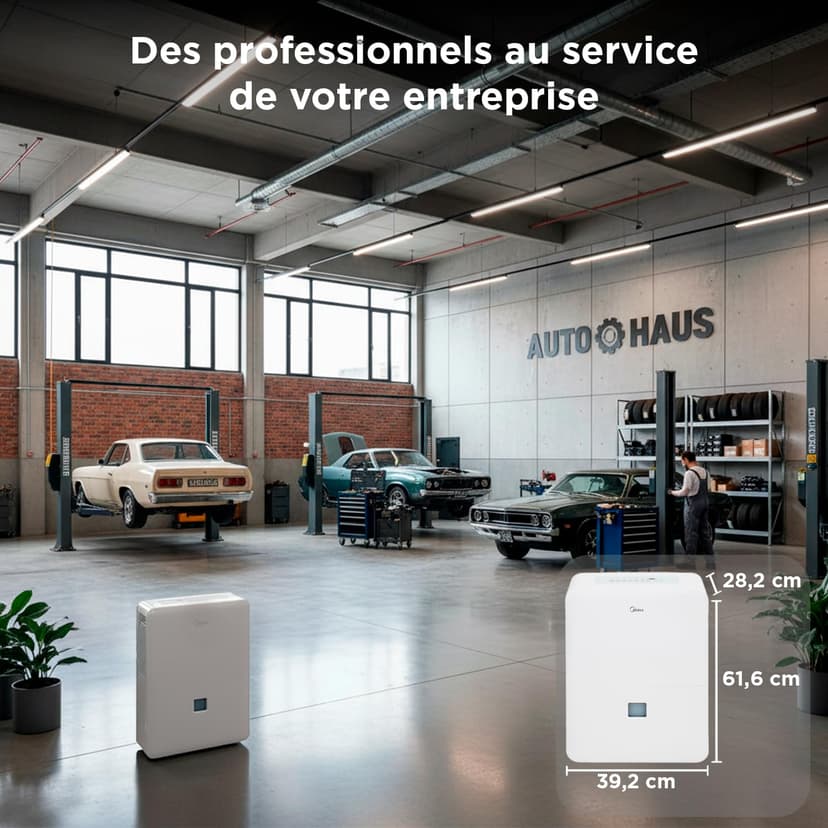 MIDEA Déshumidificateur d air Anti Moisissure intérieur 50 L/Jour | Réservoir amovible 6L, APP/Wifi, Mode Confort, Minuterie 24H | Déshumidificateur industriel de grande capacité jusqu’à 120m²/300 m³ - 9