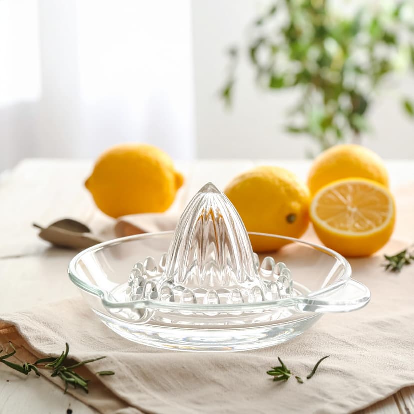 Glasmark KROSNO 1992 Lemon Squeezer Glass Citrus Juicer Lime Press Transparent Dishwasher Safe - 2