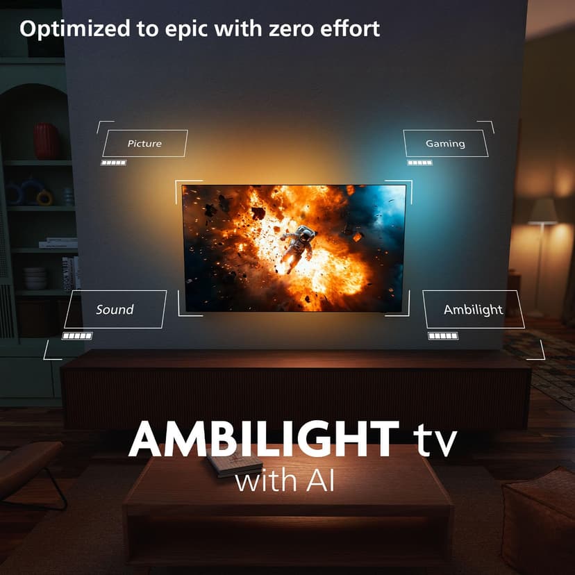 Philips Ambilight 55OLED760 4K OLED Smart TV - 55 Inch Display with P5 AI Perfect Picture Engine, Ultra HD, Titan OS, Dolby Vision and Atmos Sound, Works with Alexa and Google Voice Assistant - 5