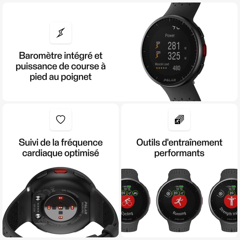 Polar Pacer Pro - Advanced GPS Sports Watch - Wrist Heart Rate Monitor, Smart for Men and Women, Workout Running Watch, Training Program & Health Recovery Tools, Sleep Monitor & Activity Tracker - 4