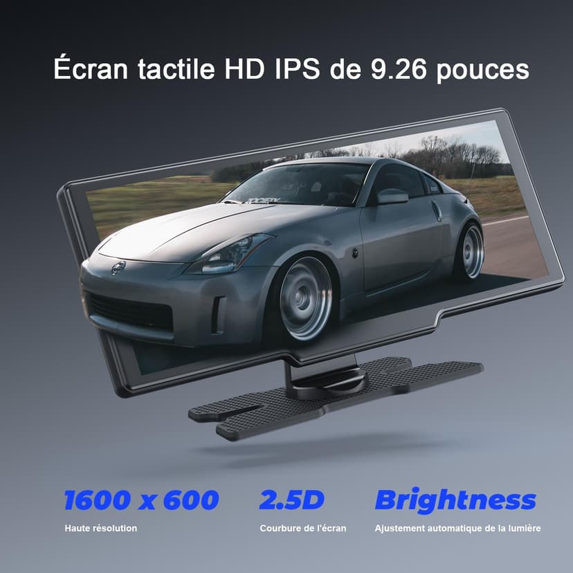 Avylet 9,26'' Carplay Voiture Apple CarPlay & Android Auto, dashcam Avant 4K + caméra de recul HD, 60FPS, Mise à Jour OTA, GPS, Commande vocale, Mirror Link, Bluetooth 5.2, AUX, FM,avec 64Go Carte - 7