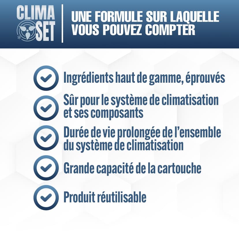 CLIMASET - 3-En-1 R 1234yf Recharge Climatisation, Huile, Produit Anti-Fuites XL et 2 X R1234yf XL - Kit de Recharge de Gaz pour Climatisation Automobile - 5