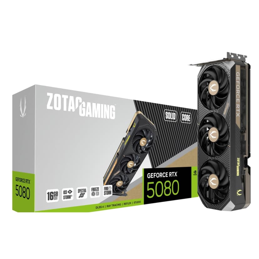ZOTAC Gaming GeForce RTX 5080 Solid Core 16GB GDDR7 Refle… - 1