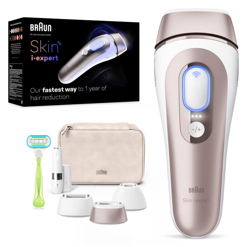 Braun Smart IPL Skin i·Expert, Hair Removal for Home, Free App, Storage Bag, Venus Razor, 3 Attachments, PL7249 - 1