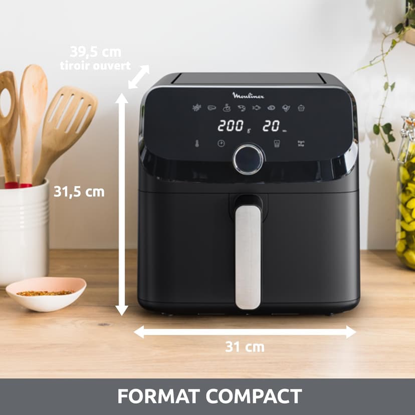 Moulinex Easy Fry Mega, Compact air Fryer, Mono Drawer 7.5 L, Up to 8 People, 8 Programs, Black EZ8558F0 - 4