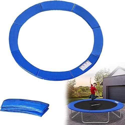 LZQ trampoline edge cover, spring cover made of PVC PE for trampoline diameter 244/305/366 cm, edge protection, safety mat, UV-resistant, tear-resistant trampoline accessories, 30 cm wide, blue/tri-colour