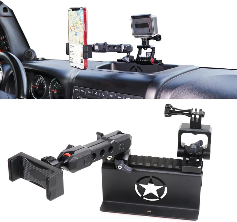 RERPRO JK Dash Phone Holder for Jeep Wrangler JK JKU Unlimited 2012-2018 Interior Accessories for GoPro Action Camera and Cell Phone - 1