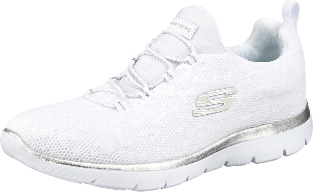Skechers Women's Summits Leopard Spot Trainers,White Mesh…