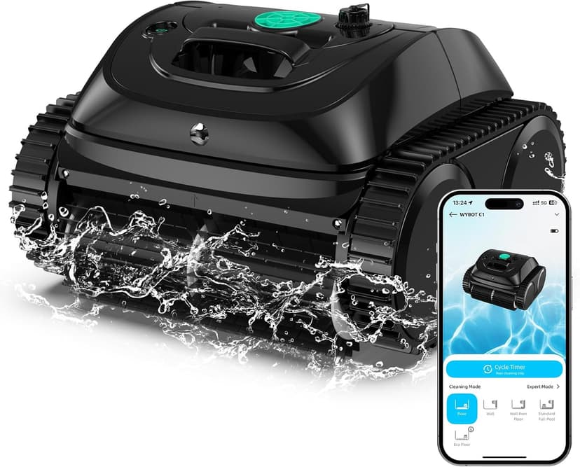 WYBOT C1 swimming pool robot with intelligent route planning, fully automatic cleaning of floors, water line, walls, up to 150 minutes, upgraded triple motor ideal for 150㎡ - 1