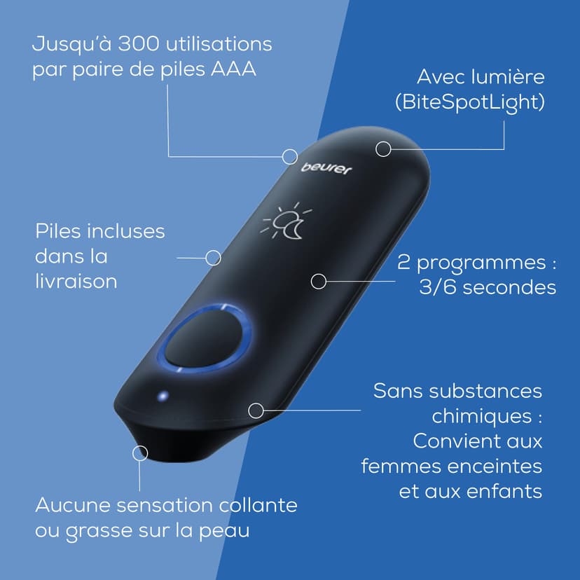 Beurer BiteX Day&Night Insect Bite Healer BR 90, mosquito bite heat pen for the treatment of insect bites and stings, electronic bite healer, with light for usage in the dark, travel gadget - 6