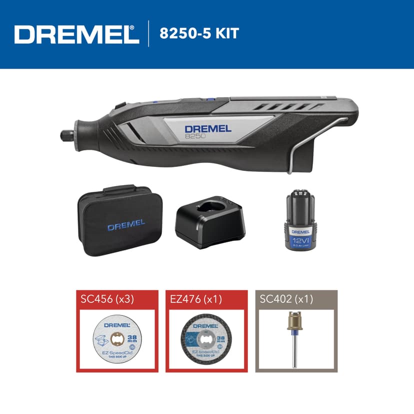 Dremel 8250 2.0 Ah 12V Li-Ion 5-tlg. accessories - 9