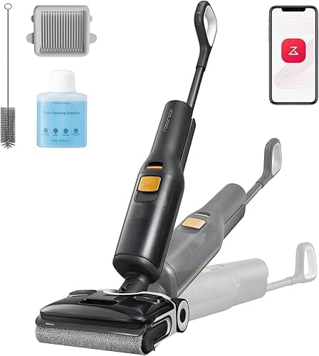 roborock F25 XT Wet Dry Vacuum Cleaner, Cordless Vacuum Mop All in One for Hard Floor, 20000Pa Hardwood Floor Cleaner with Zero Tangle, 194°F Hot Air Flash Drying Electric Mop, 180° Lie Flat, WiFi