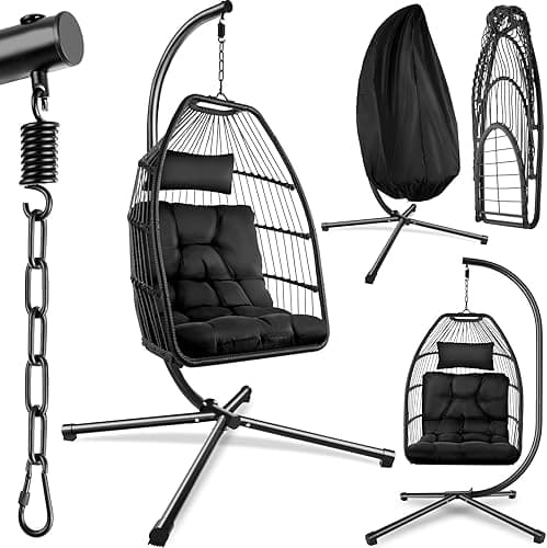tectake® Fauteuil Oeuf Suspendu Chaise hamac Balancoire C…