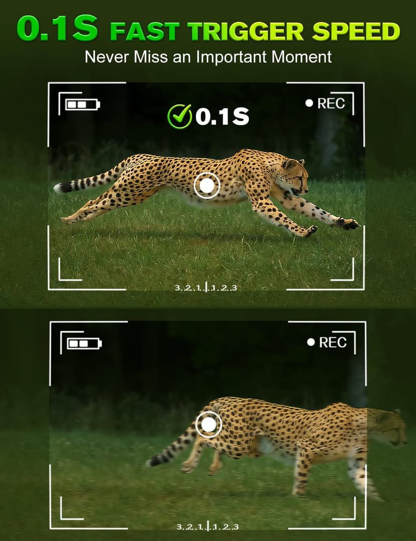 Hunting Camera, 60MP 4K HD Infrared Night Hunting Camera with 850nm IR LED, 120° Wide Angle, Photographic Trap with 32GB Card, for Animal Watching and Security Surveillance - 5