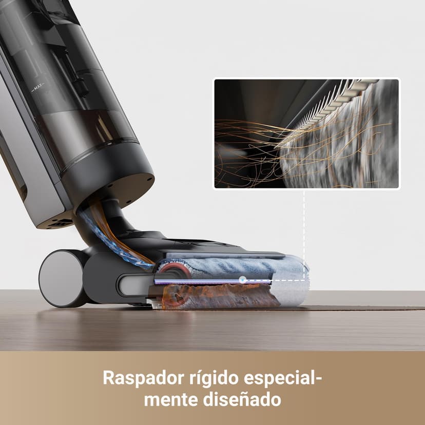 DREAME H12 Pro Ultra Wet & Dry Vacuum Cleaner, Wash 60 °C, Dry 30 Minutes, Double Rotation Auto Cleaning with Heavy Duty Scraper, 16 kPa Suction, 2 Edge Brush, Intelligent Detection/Adjustment - 4