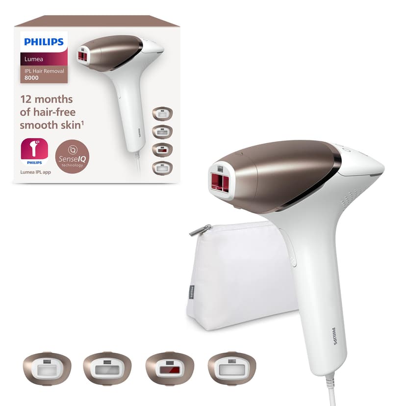 Philips Lumea IPL Hair Removal 8000 Series - Hair Removal Device with SenseIQ Technology, 4 Attachments for Body, Face Bikini and Underarm, Corded Use (Model BRI948/00) - 1