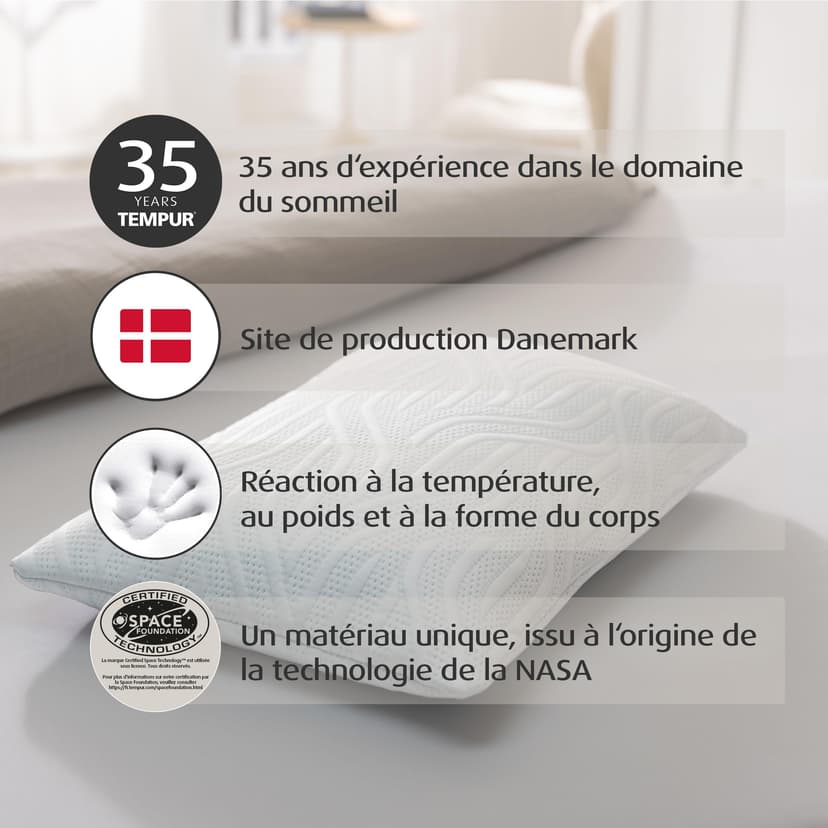TEMPUR Ombracio Sleeping Pillow, Ergonomic Butterfly Shape Belly Sleeper Pillow, Medium Firm Lying Feel, 60 x 50 x 10 cm - 5