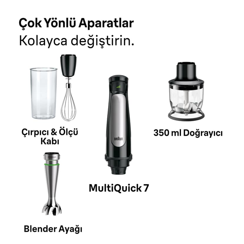 Braun Minipimer 7025 – Hand Blender, 1000 W (3 Accessories, Mini Chopper 350 ml, Rods, Measuring Cup 600 ml), Automatic Speed, Active Blade Technology) - 6