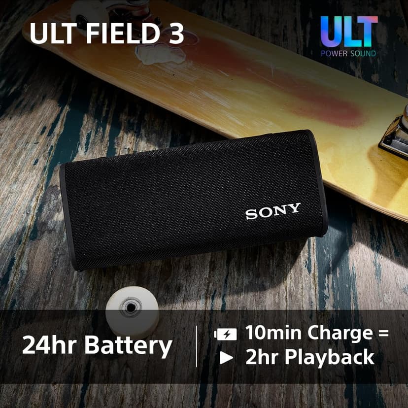 Sony ULT FIELD 3 - Portable Bluetooth Speaker with ULT POWER SOUND, 24hr Battery, IP67, Waterproof, Dustproof, Shockproof, Detachable Shoulder Strap, Compact - Off-White - 6