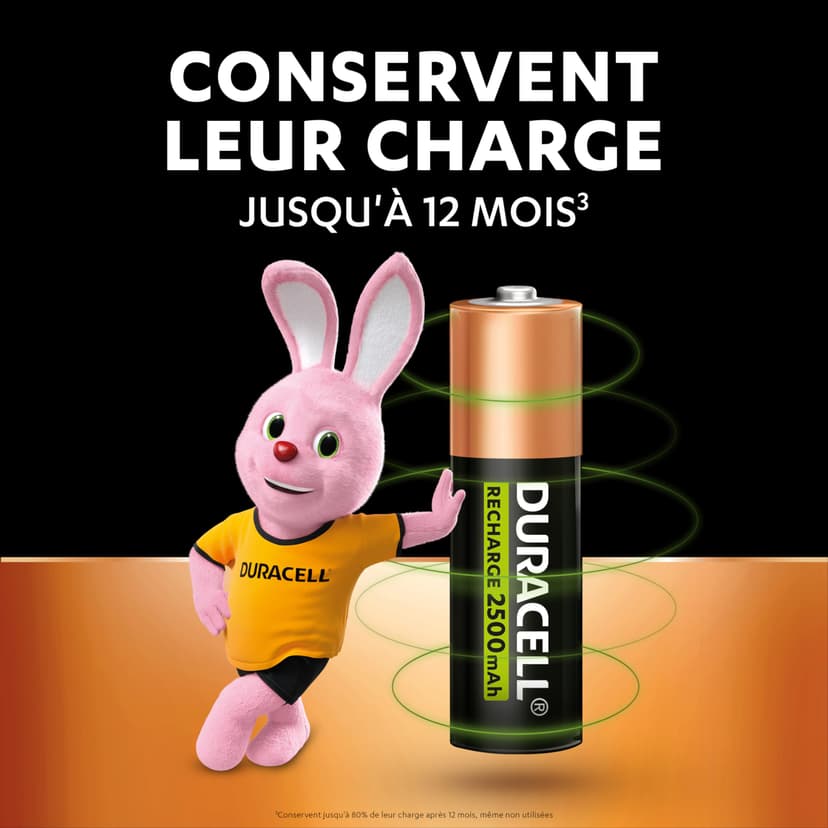 Duracell Rechargeables Piles AA (lot de 8), 2500 mAh, NiMH, pré-chargées, Longue durée, un packaging recyclable 0% plastique - 5