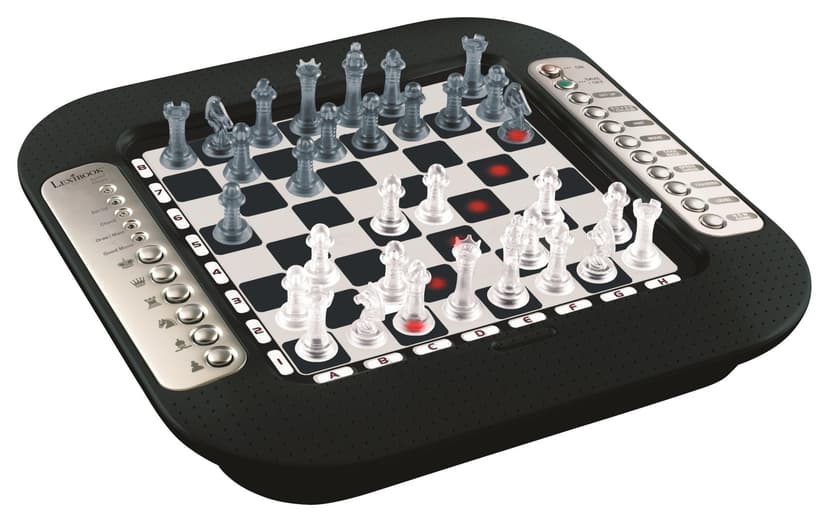 Lexibook, Chessman FX Electronic Chess Game with Touch Keyboard and Light and Sound Effects 32 Pieces 64 Levels of Difficulty, Family Board Game, Black/Silver, CG1335LXB - 2