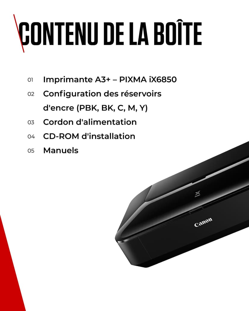 Canon PIXMA iX6850 Imprimante WiFi (Noire) 5 Encres - Imprimante Multifonction de Bureau Hautement Performante - Impressions A3+ de Qualité Pro - Connectivité Wi-FI-Ethernet - Imprimante Jet d’Encre - 7