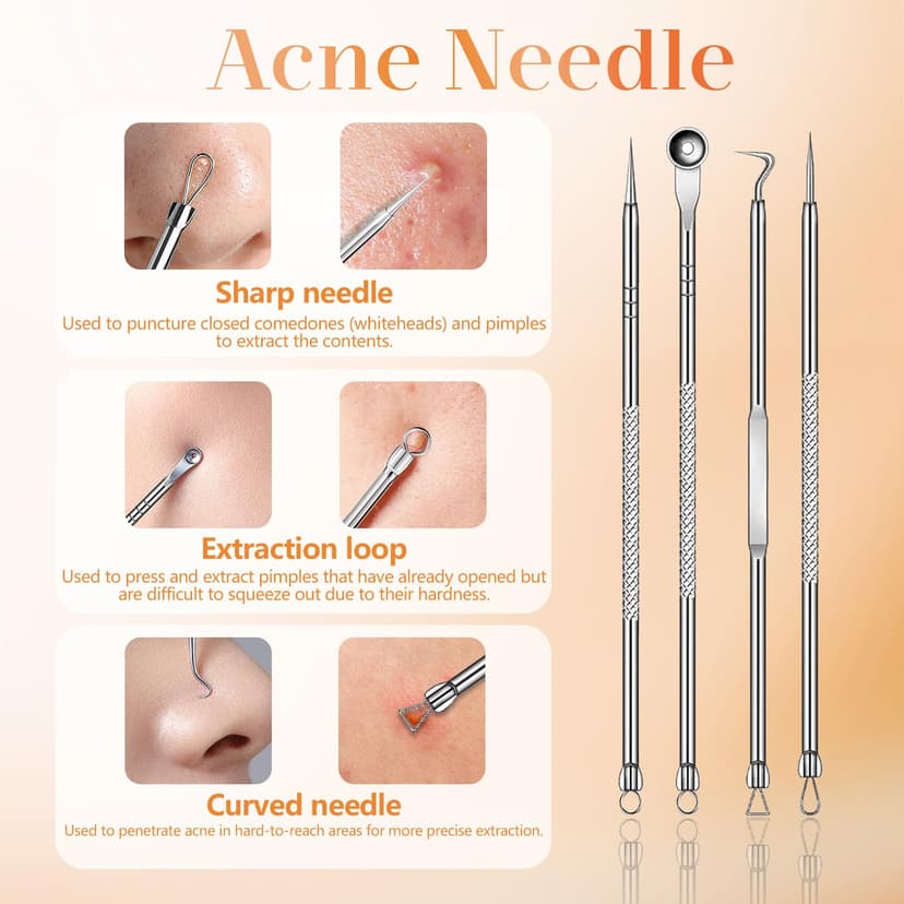 Yccu Aspirateur Point Noir Extracteur Points Noirs Visage Tire Comedon Points Noirs Anti Point Noir Nez Nettoyage des Pore Peau Soin Visage Blackhead Removal 4 Sondes et 4 Modes Rechargeable - 6