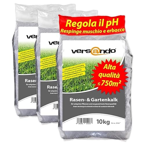 versando 30 kg di calce per prati e giardini fino a 600 m²: e favorisce lo sviluppo del terreno e delle radici, ideale per prati con effetto a lungo termine