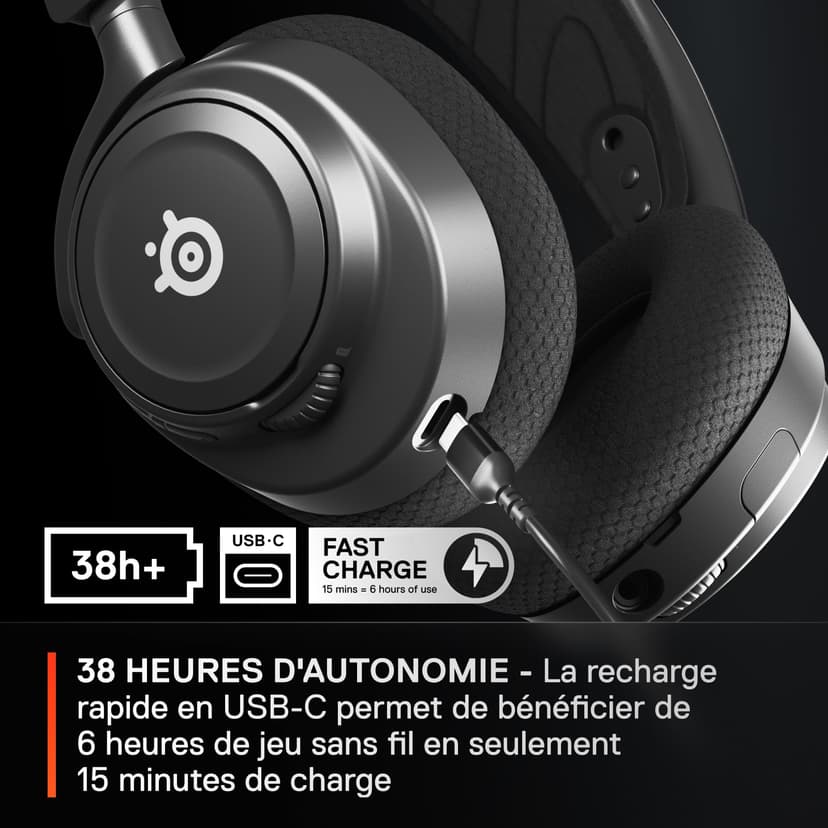 SteelSeries Arctis Nova 7 Wireless Multi-Platform Gaming Headset - Neodymium Magnetic Drivers - Dual Wireless 2.4GHz & Bluetooth - 38H USB-C Battery - ClearCast Gen2 AI Mic - PC, PS5, Mobile - 4