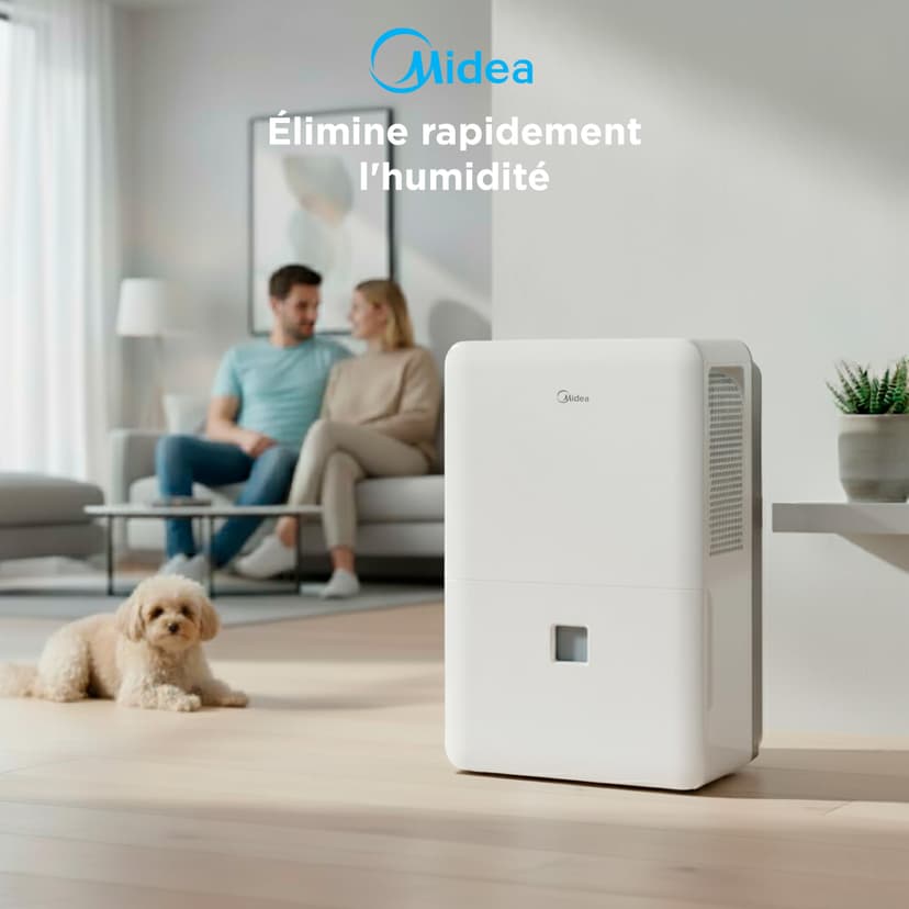 MIDEA Déshumidificateur d air Anti Moisissure intérieur 50 L/Jour | Réservoir amovible 6L, APP/Wifi, Mode Confort, Minuterie 24H | Déshumidificateur industriel de grande capacité jusqu’à 120m²/300 m³ - 2