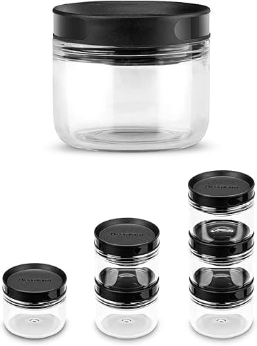 Dreamfarm Ortwo Replacement Jars | Refillable Grinder | Salt, Pepper and Spice Mill Replacement Jars | Black, Glass, 2oz