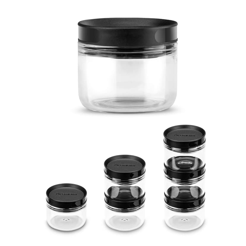 Dreamfarm Ortwo Replacement Jars | Refillable Grinder | Salt, Pepper and Spice Mill Replacement Jars | Black, Glass, 2oz - 1