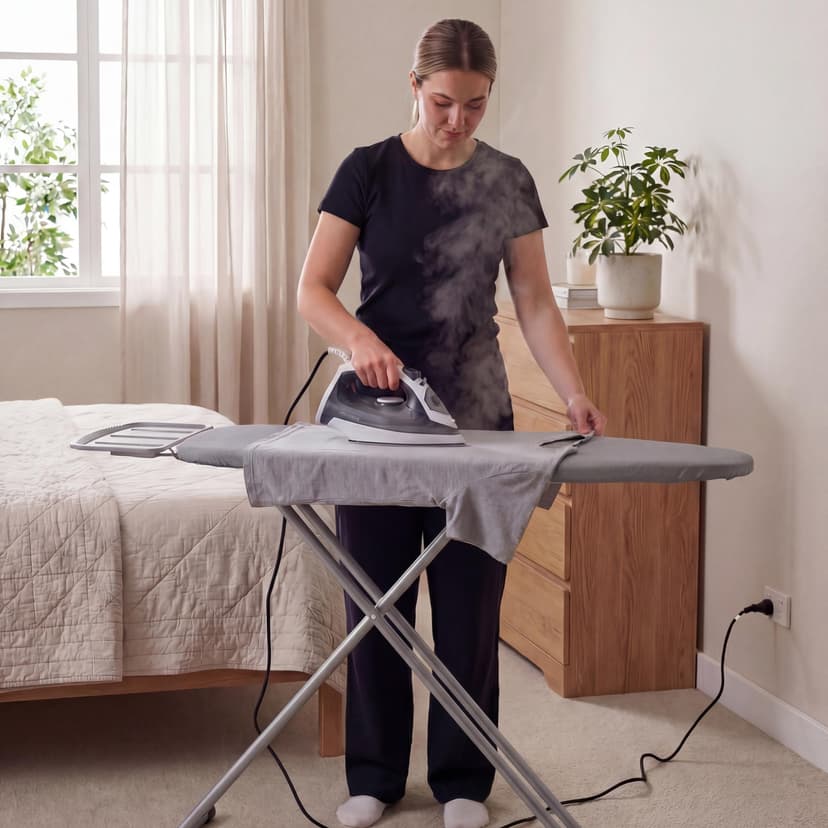 SensaHome Ironing Board – Folding Ironing Table with Steam Unit Holder – 110×33cm – Light Grey - 2