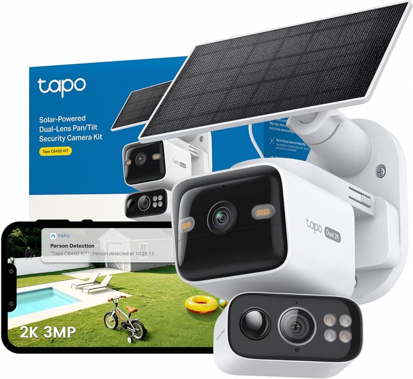 Tapo C645D Outdoor Wifi Camera Kit with Solar Panel, 2K D… - 1