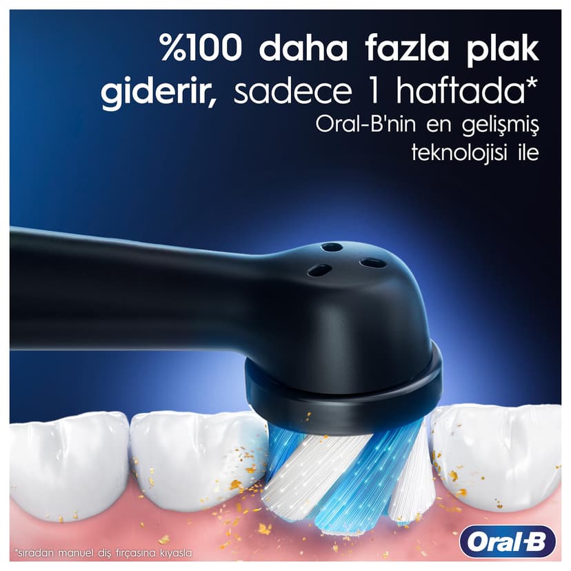 Oral-B iO Series 3 Electric Toothbrush, Includes 3 Brush Heads Travel Case, 3 Cleaning Modes for Dental Care, Electric Toothbrush, Designed by Brown, Black - 4