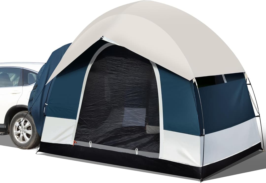 Universal Rear Tent SUV Tent for Camping, 6 Person Car Camping Tent, SUV Tailgate Tent for Outdoor, Easy to Set Up Tent with Rain Roof, 250 x 250 x 210 cm, for Car, CUV, Bus, Minivan